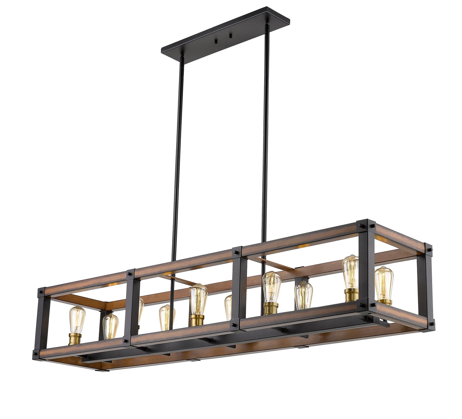 Z-Lite - 472-10L-RM - Ten Light Linear Chandelier - Kirkland - Rustic Mahogany