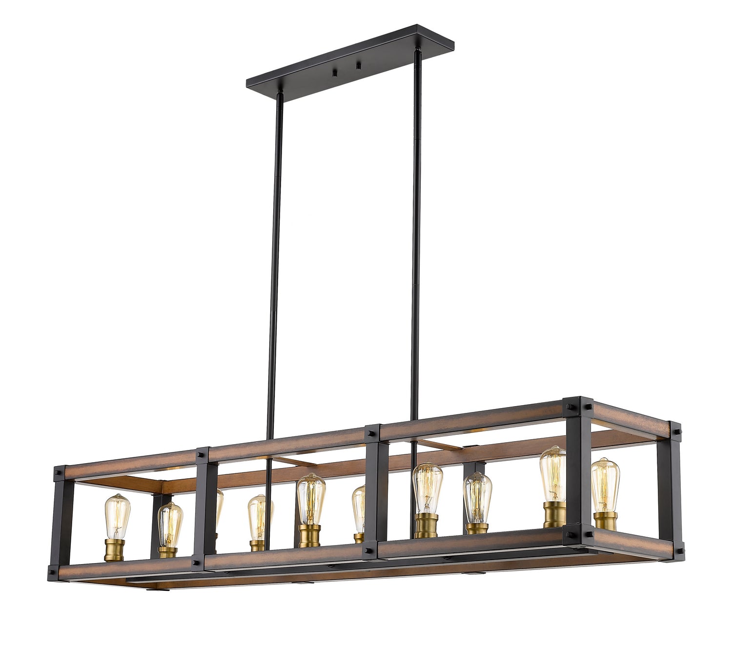 Z-Lite - 472-10L-RM - Ten Light Linear Chandelier - Kirkland - Rustic Mahogany