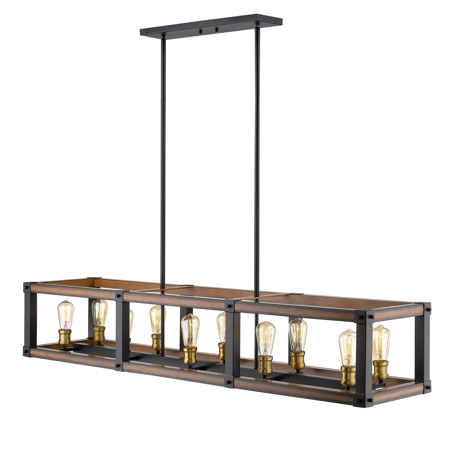 Z-Lite - 472-10L-RM - Ten Light Linear Chandelier - Kirkland - Rustic Mahogany