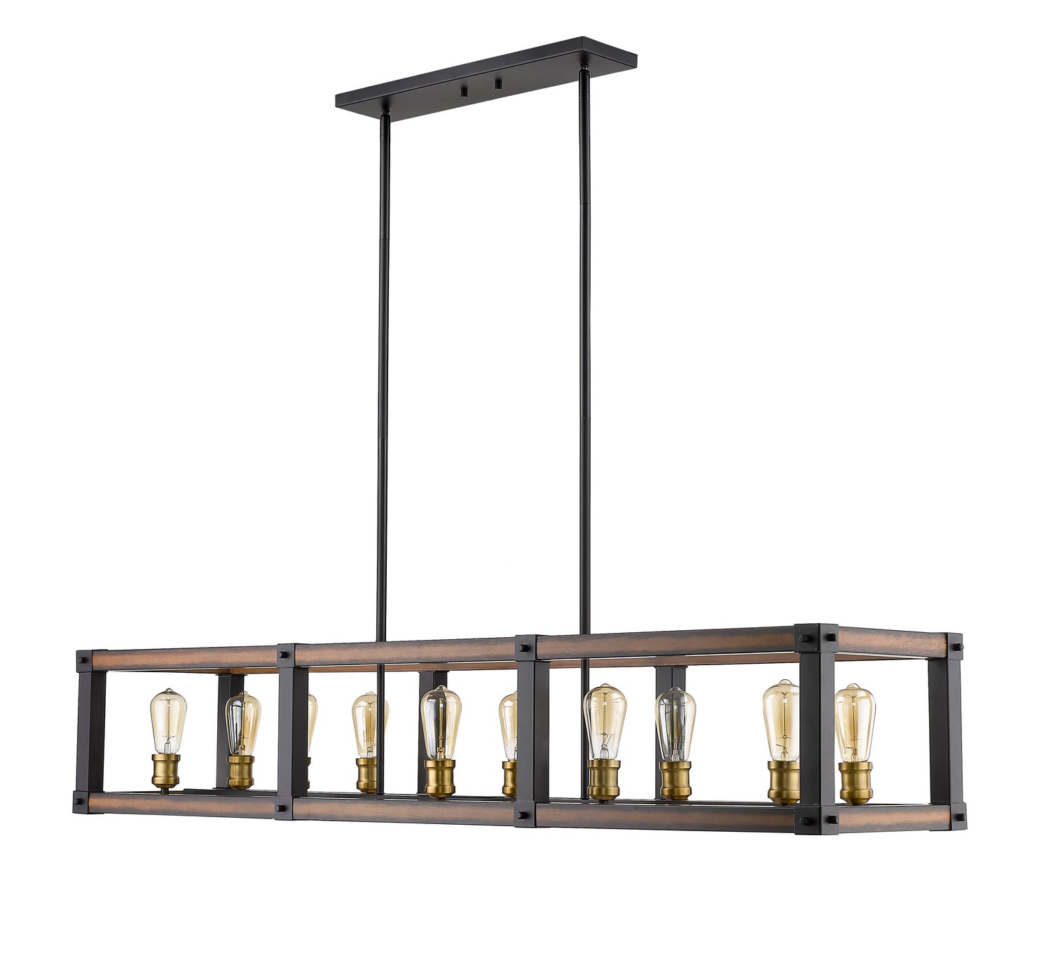 Z-Lite - 472-10L-RM - Ten Light Linear Chandelier - Kirkland - Rustic Mahogany