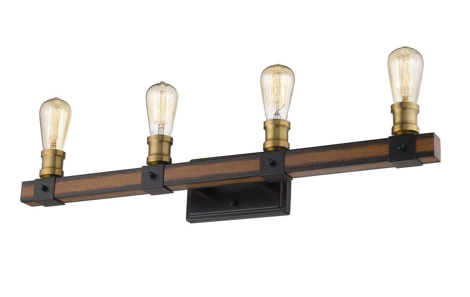 Z-Lite - 472-4V-RM - Four Light Vanity - Kirkland - Rustic Mahogany