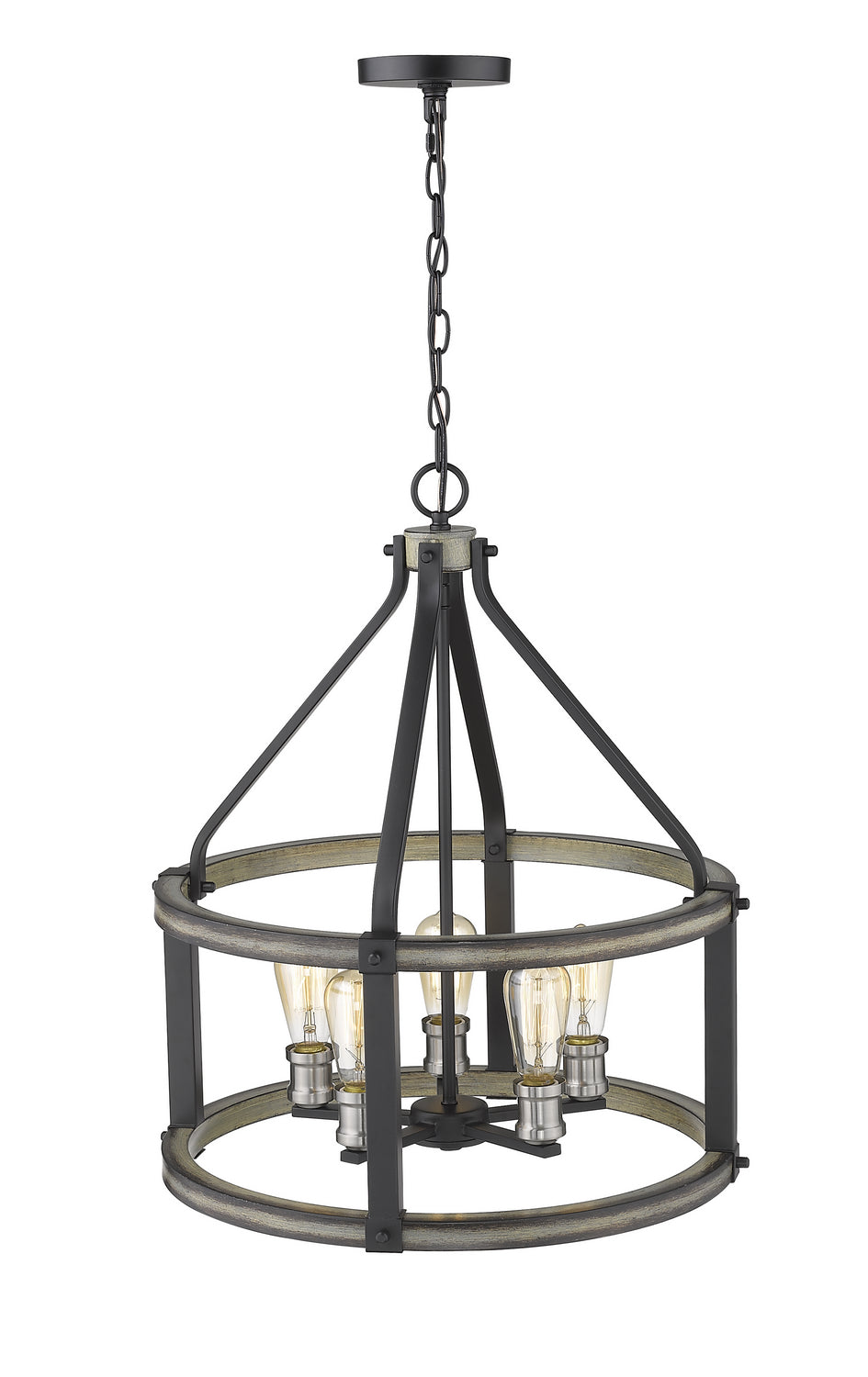 Z-Lite - 472-5D-ABB - Five Light Chandelier - Kirkland - Ashen Barnboard