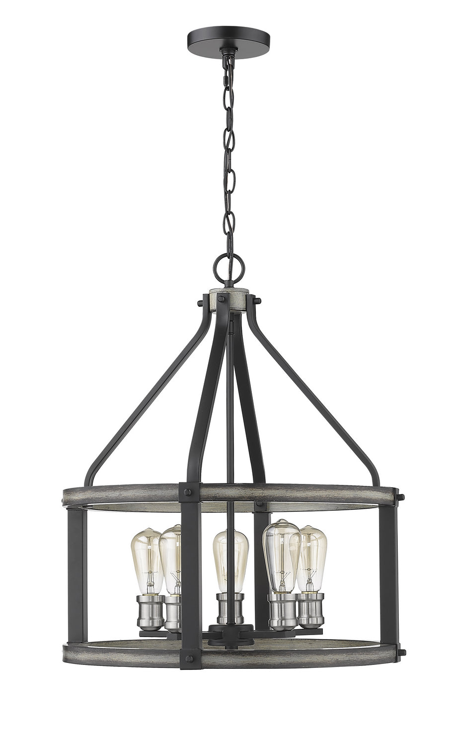 Z-Lite - 472-5D-ABB - Five Light Chandelier - Kirkland - Ashen Barnboard