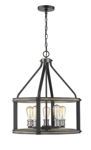 Z-Lite - 472-5D-ABB - Five Light Chandelier - Kirkland - Ashen Barnboard