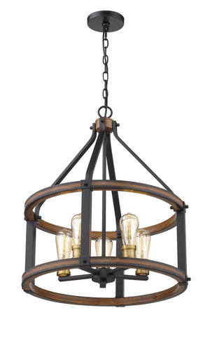 Z-Lite - 472-5D-RM - Five Light Chandelier - Kirkland - Rustic Mahogany