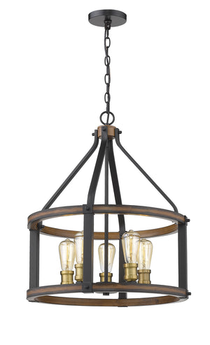 Z-Lite - 472-5D-RM - Five Light Chandelier - Kirkland - Rustic Mahogany