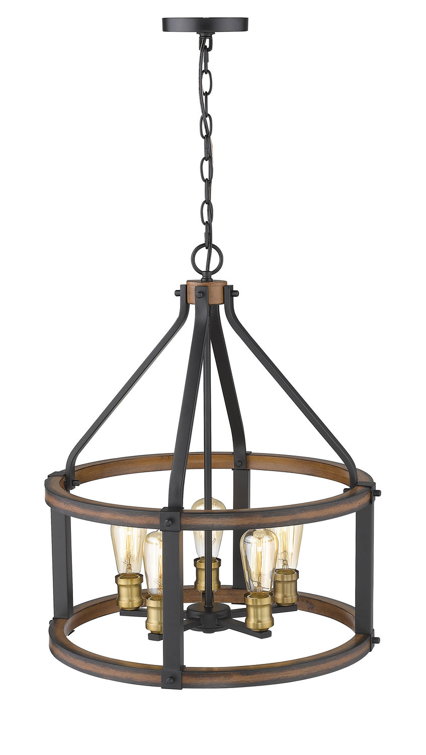 Z-Lite - 472-5D-RM - Five Light Chandelier - Kirkland - Rustic Mahogany