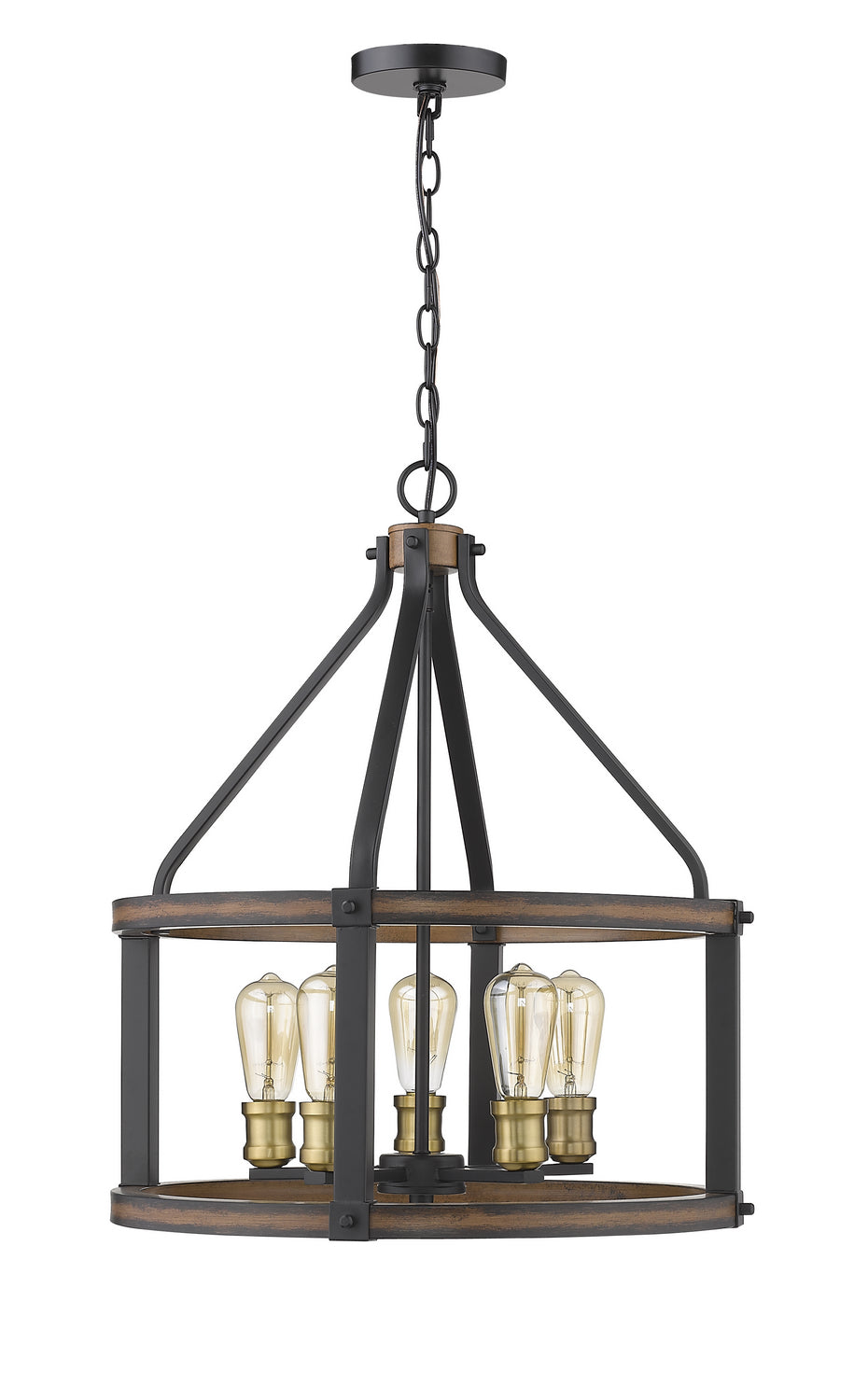 Z-Lite - 472-5D-RM - Five Light Chandelier - Kirkland - Rustic Mahogany