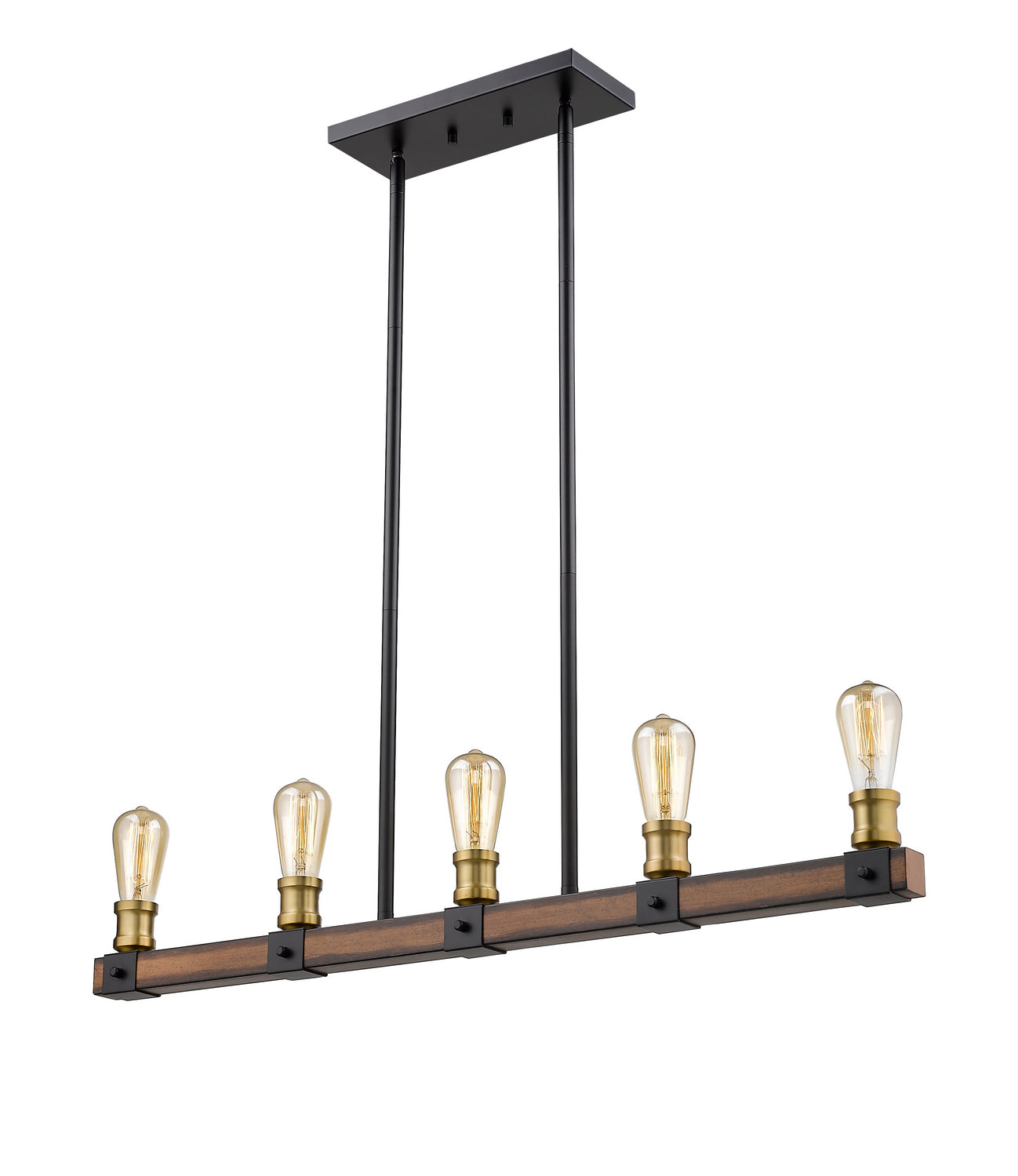 Z-Lite - 472-5L-RM - Five Light Linear Chandelier - Kirkland - Rustic Mahogany