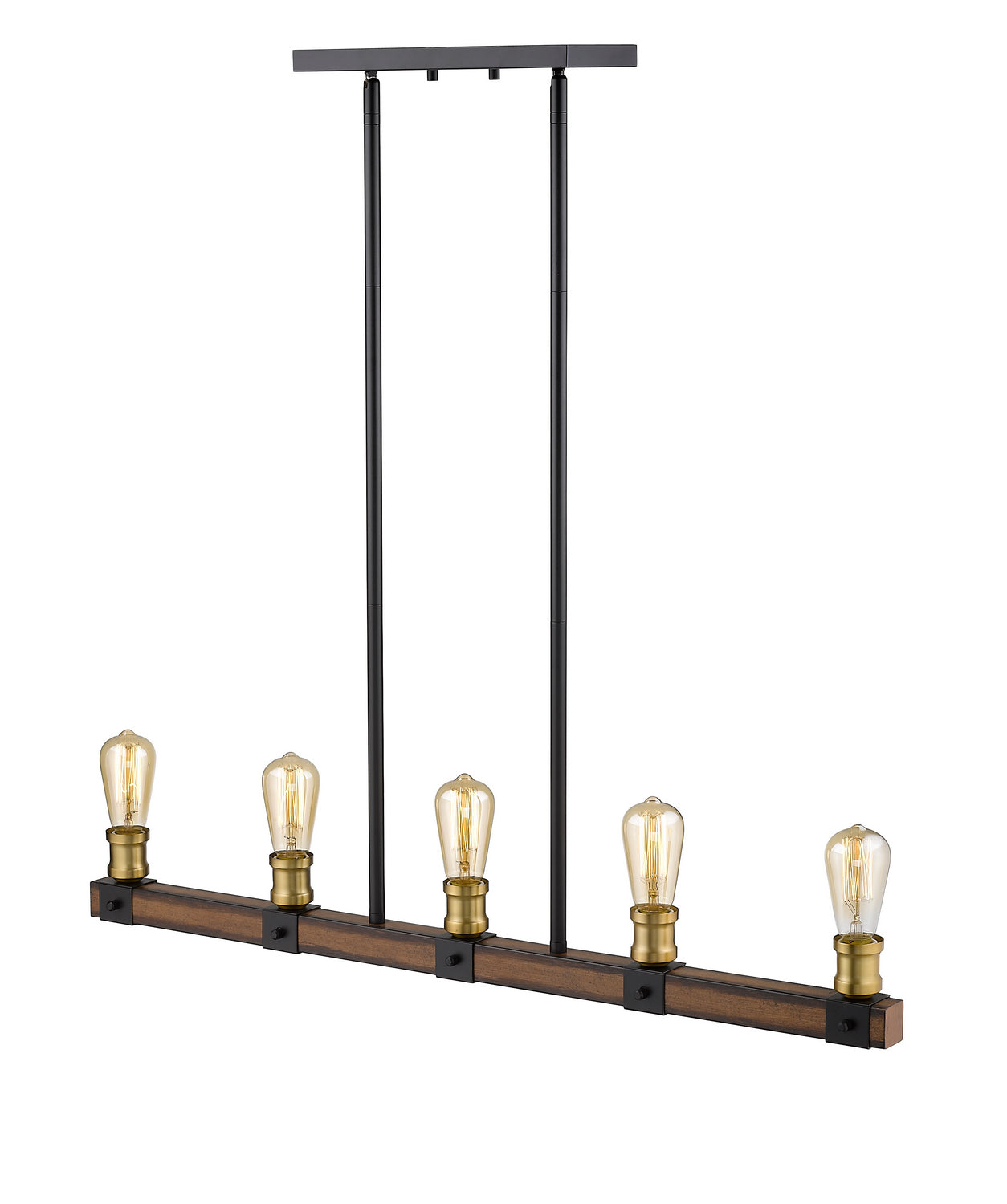 Z-Lite - 472-5L-RM - Five Light Linear Chandelier - Kirkland - Rustic Mahogany