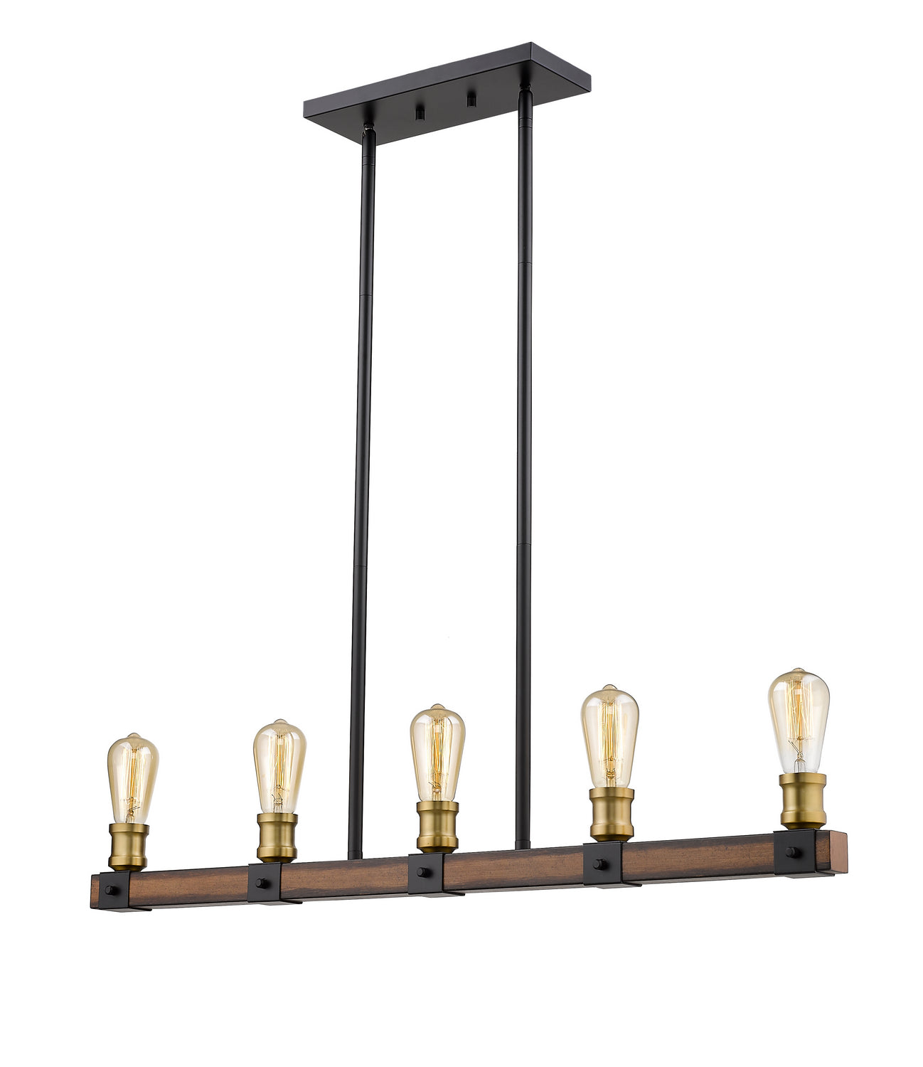 Z-Lite - 472-5L-RM - Five Light Linear Chandelier - Kirkland - Rustic Mahogany