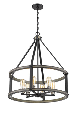 Z-Lite - 472-6D-ABB - Six Light Chandelier - Kirkland - Ashen Barnboard