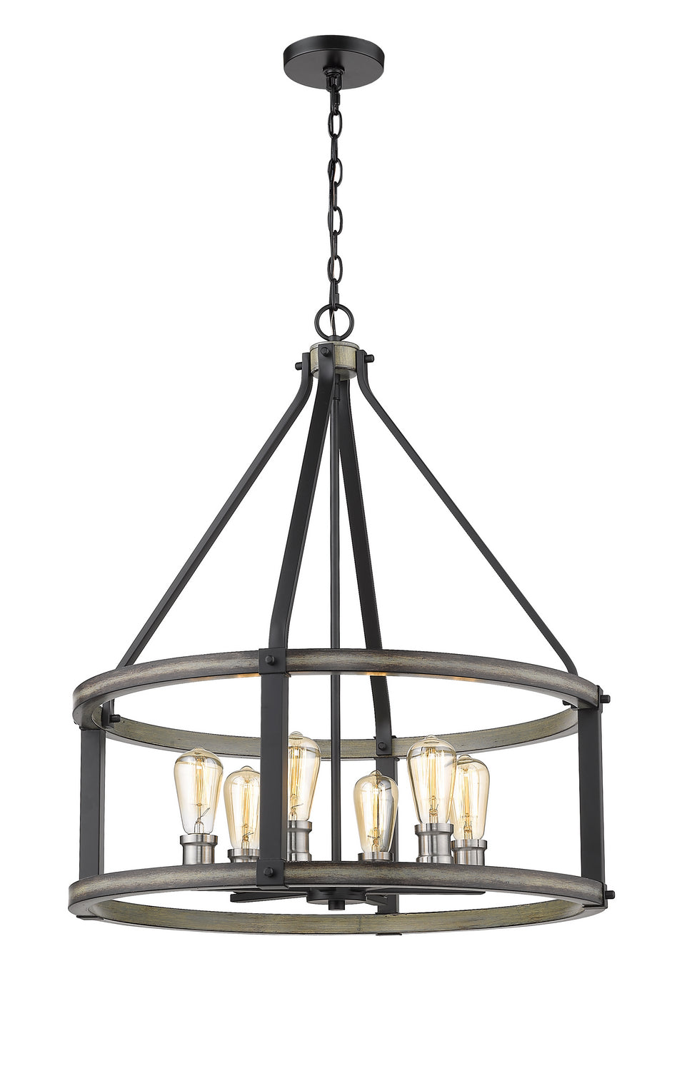 Z-Lite - 472-6D-ABB - Six Light Chandelier - Kirkland - Ashen Barnboard