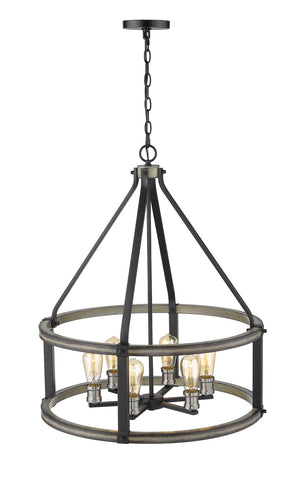 Z-Lite - 472-6D-ABB - Six Light Chandelier - Kirkland - Ashen Barnboard