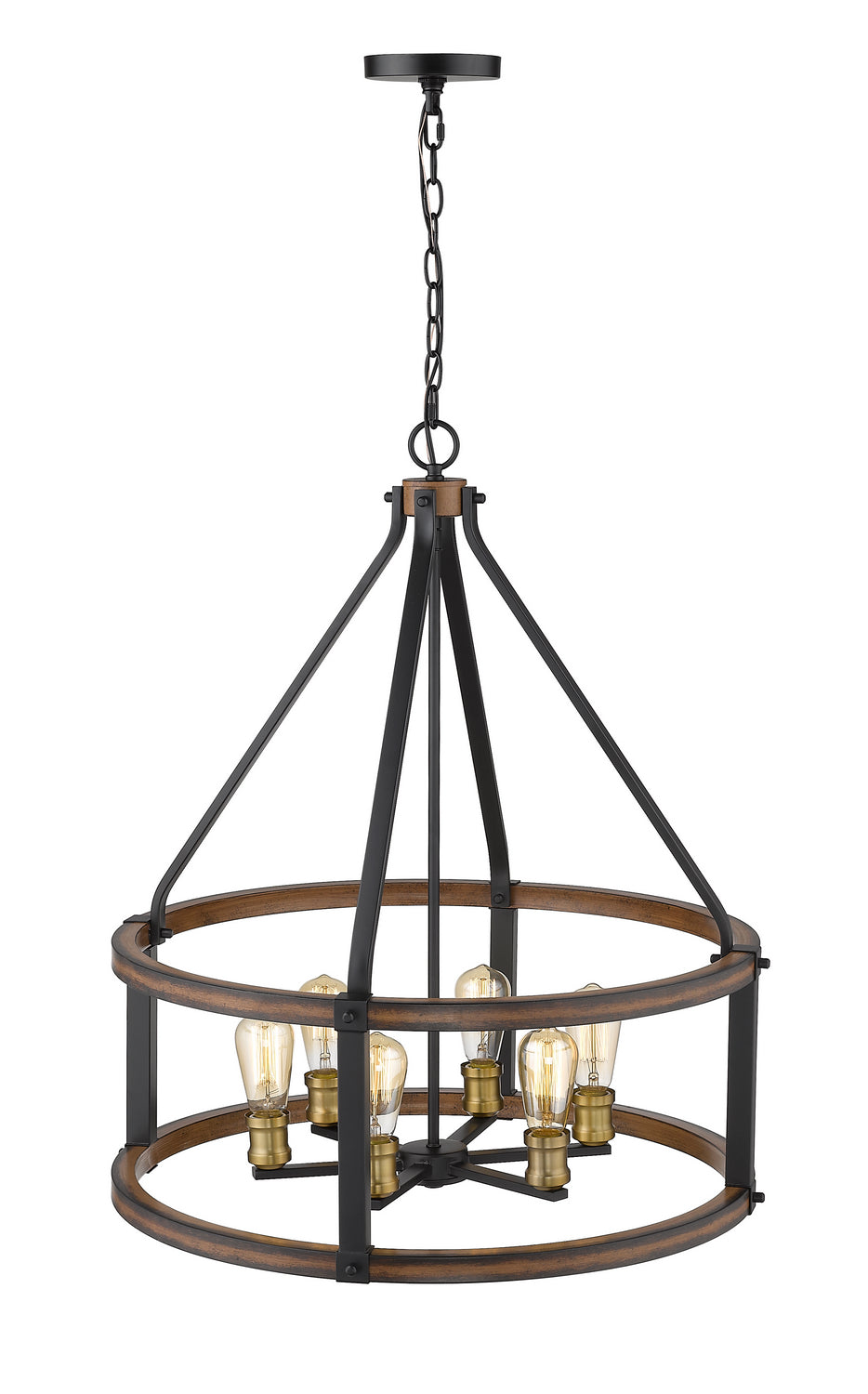 Z-Lite - 472-6D-RM - Six Light Chandelier - Kirkland - Rustic Mahogany