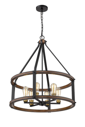 Z-Lite - 472-6D-RM - Six Light Chandelier - Kirkland - Rustic Mahogany