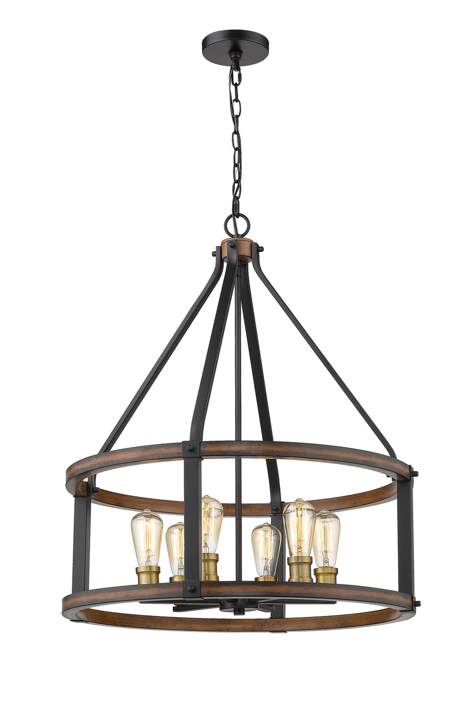 Z-Lite - 472-6D-RM - Six Light Chandelier - Kirkland - Rustic Mahogany