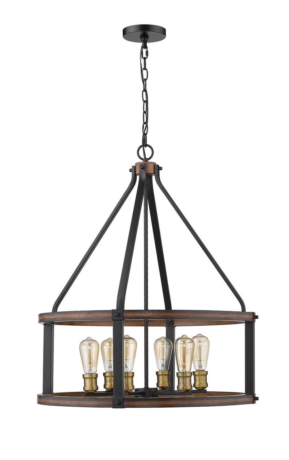 Z-Lite - 472-6D-RM - Six Light Chandelier - Kirkland - Rustic Mahogany