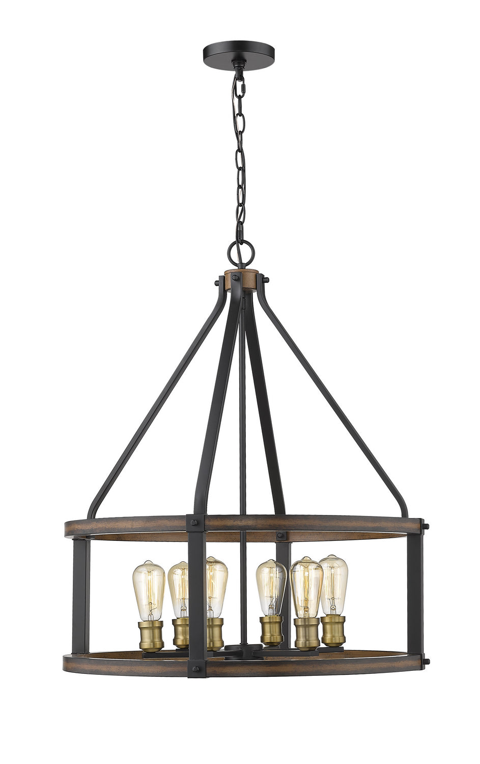 Z-Lite - 472-6D-RM - Six Light Chandelier - Kirkland - Rustic Mahogany