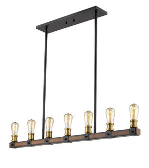 Z-Lite - 472-7L-RM - Seven Light Linear Chandelier - Kirkland - Rustic Mahogany