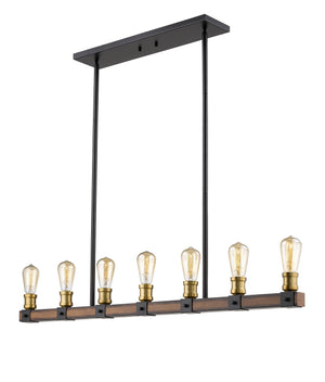 Z-Lite - 472-7L-RM - Seven Light Linear Chandelier - Kirkland - Rustic Mahogany