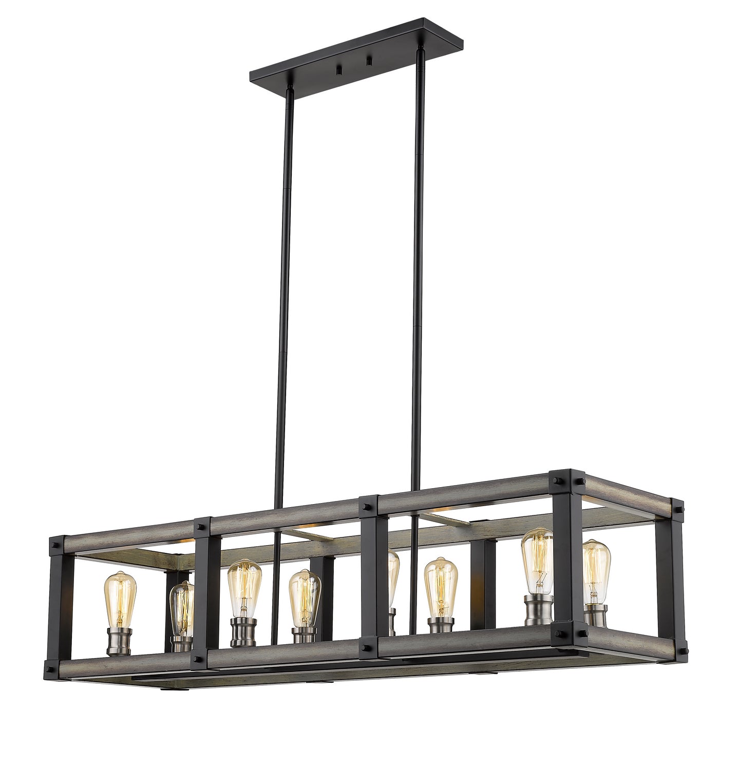 Z-Lite - 472-8L-ABB - Eight Light Linear Chandelier - Kirkland - Ashen Barnboard