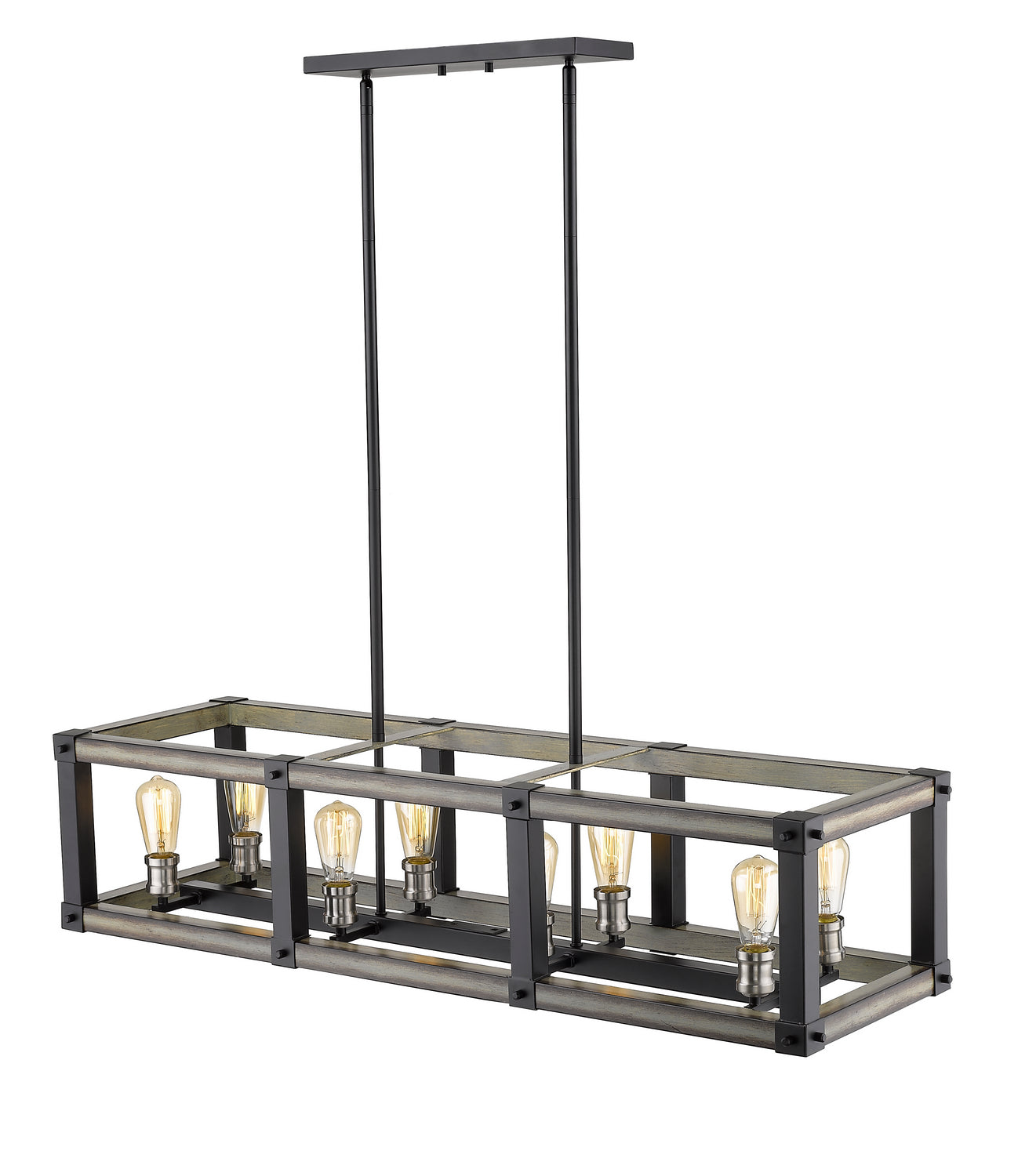 Z-Lite - 472-8L-ABB - Eight Light Linear Chandelier - Kirkland - Ashen Barnboard