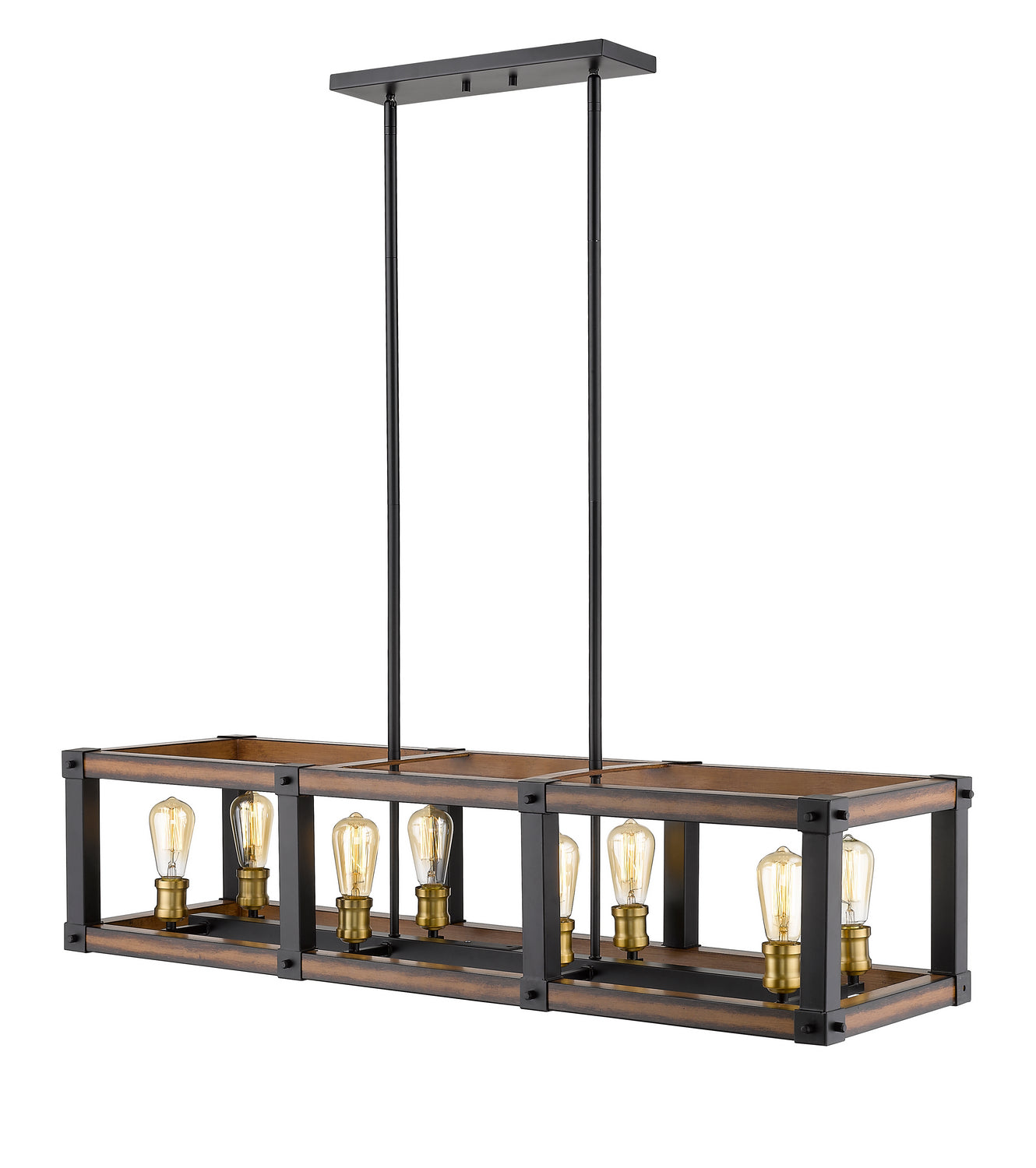 Z-Lite - 472-8L-RM - Eight Light Linear Chandelier - Kirkland - Rustic Mahogany