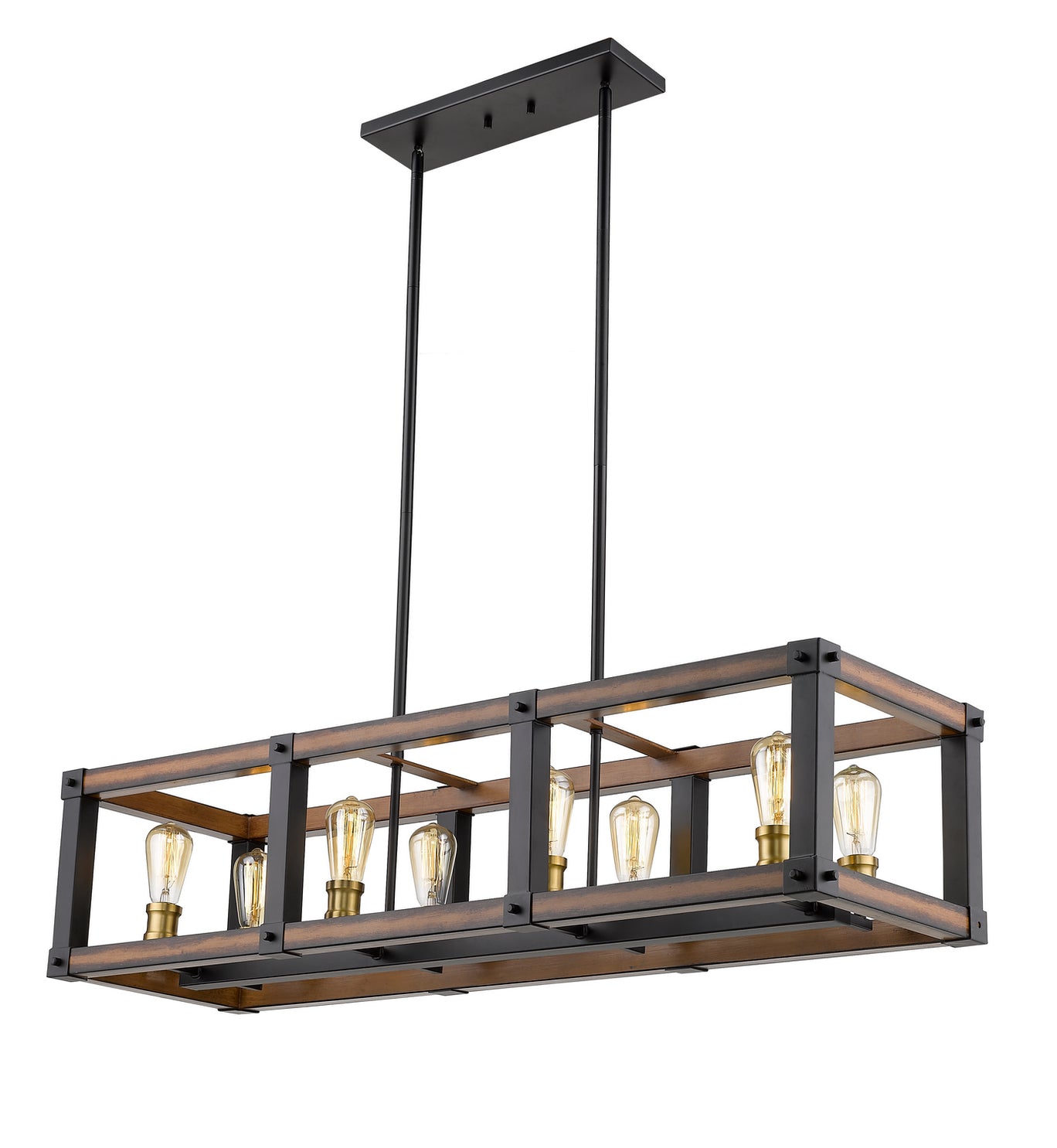 Z-Lite - 472-8L-RM - Eight Light Linear Chandelier - Kirkland - Rustic Mahogany