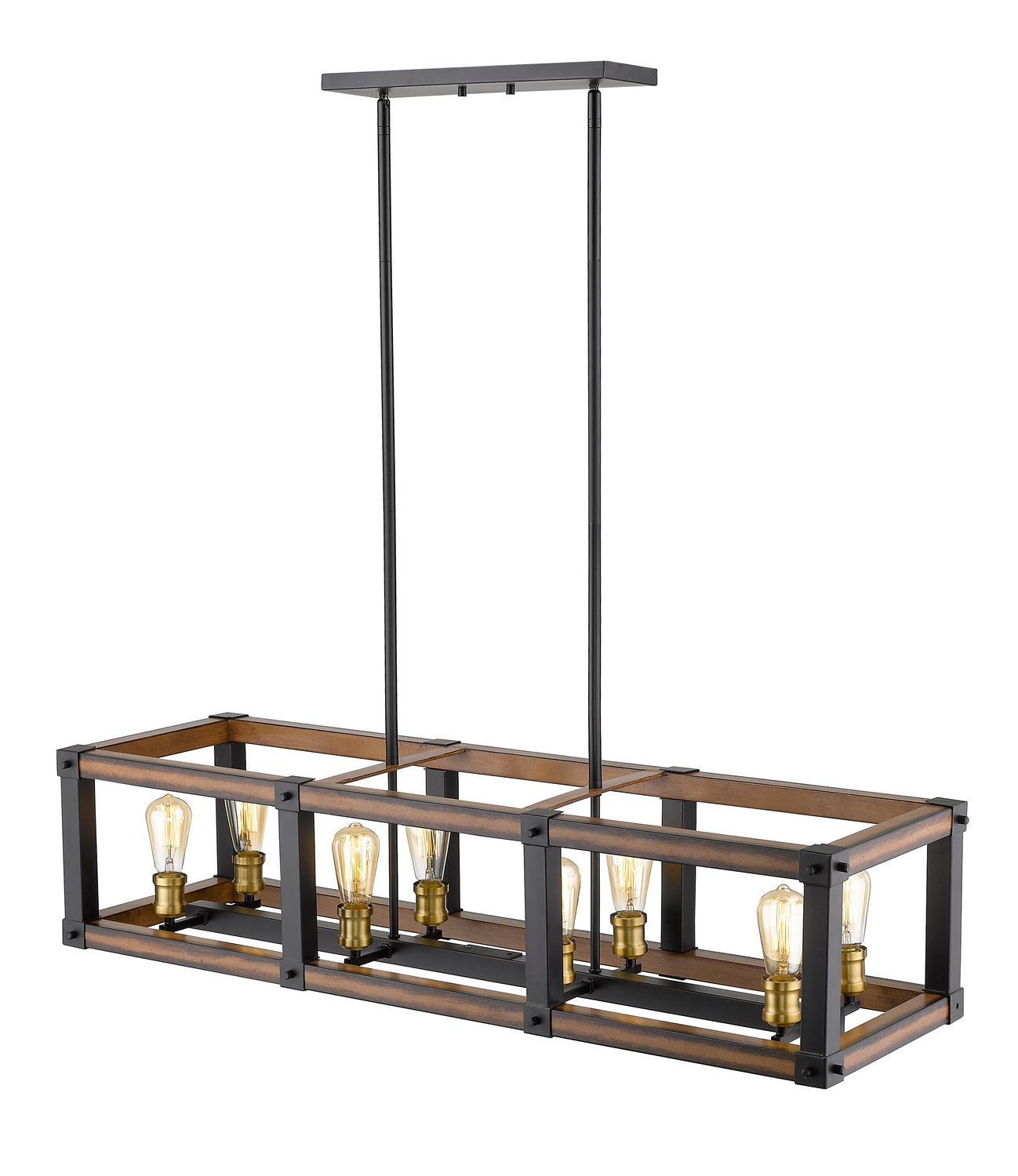 Z-Lite - 472-8L-RM - Eight Light Linear Chandelier - Kirkland - Rustic Mahogany