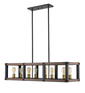 Z-Lite - 472-8L-RM - Eight Light Linear Chandelier - Kirkland - Rustic Mahogany