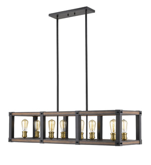 Z-Lite - 472-8L-RM - Eight Light Linear Chandelier - Kirkland - Rustic Mahogany