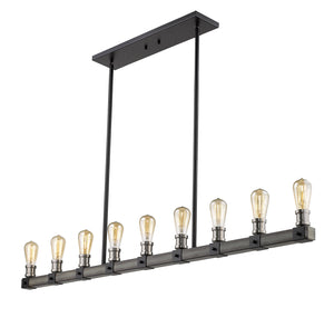 Z-Lite - 472-9L-ABB - Nine Light Linear Chandelier - Kirkland - Ashen Barnboard