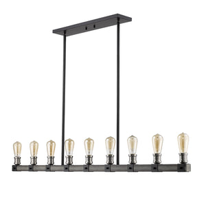 Z-Lite - 472-9L-ABB - Nine Light Linear Chandelier - Kirkland - Ashen Barnboard