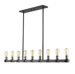 Z-Lite - 472-9L-ABB - Nine Light Linear Chandelier - Kirkland - Ashen Barnboard