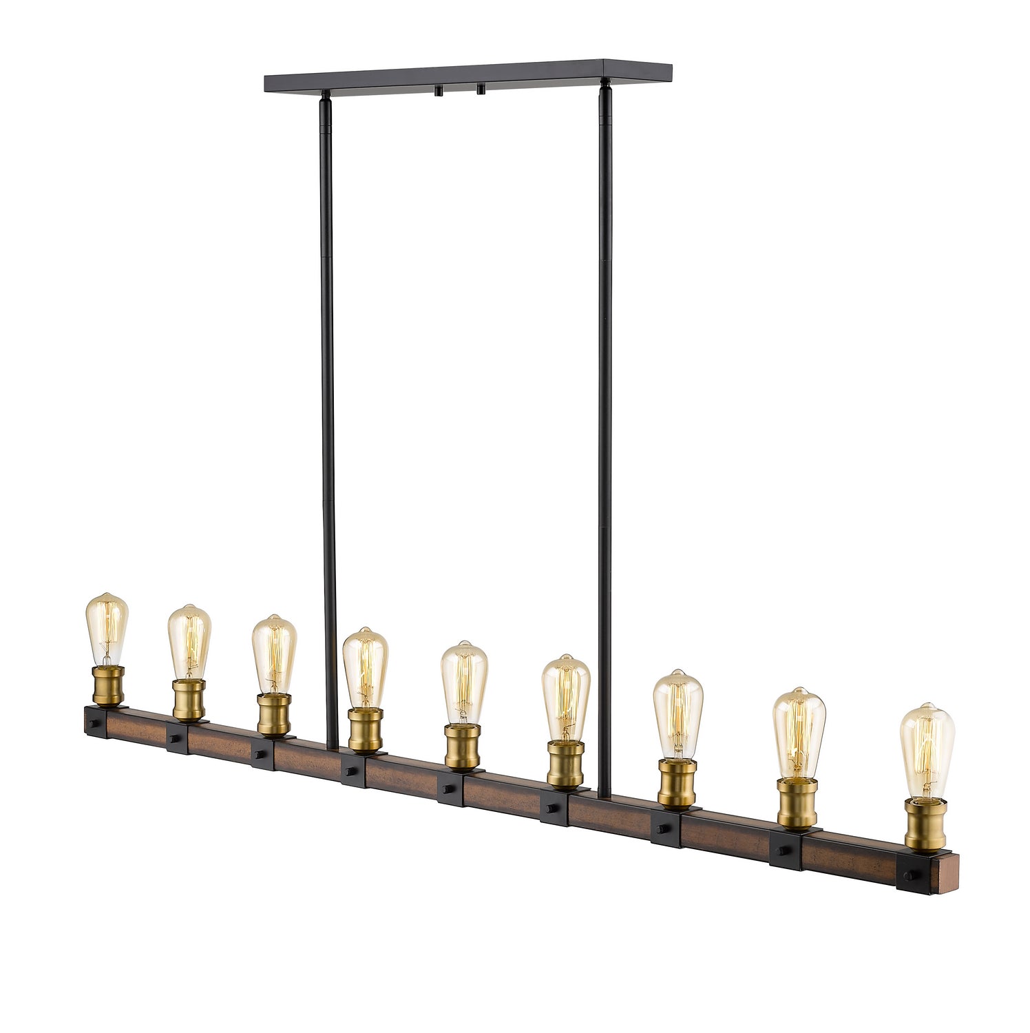 Z-Lite - 472-9L-RM - Nine Light Linear Chandelier - Kirkland - Rustic Mahogany