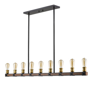 Z-Lite - 472-9L-RM - Nine Light Linear Chandelier - Kirkland - Rustic Mahogany