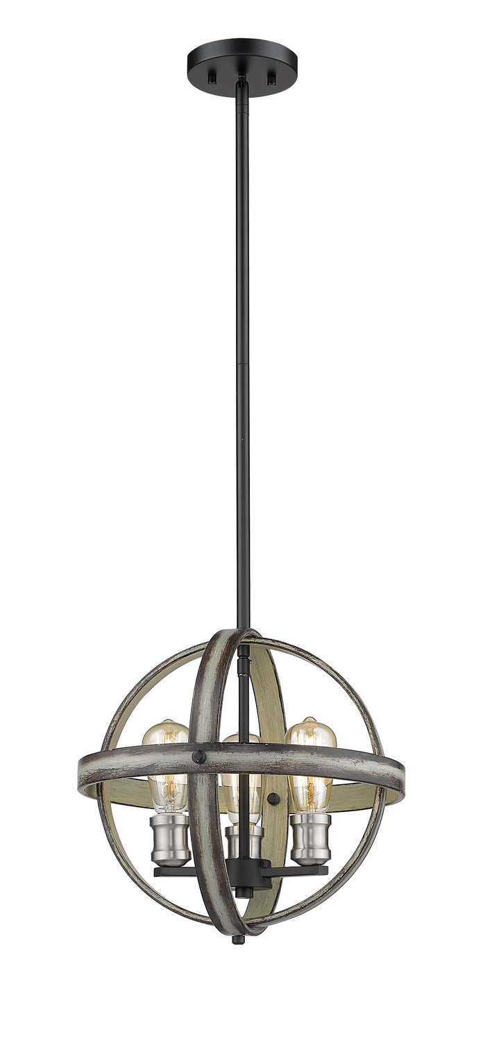 Z-Lite - 472B14-ABB - Three Light Pendant - Kirkland - Ashen Barnboard