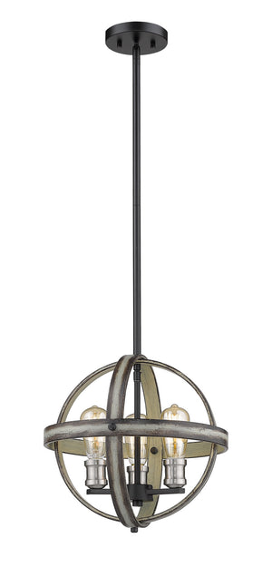 Z-Lite - 472B14-ABB - Three Light Pendant - Kirkland - Ashen Barnboard