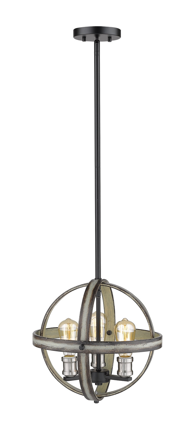 Z-Lite - 472B14-ABB - Three Light Pendant - Kirkland - Ashen Barnboard