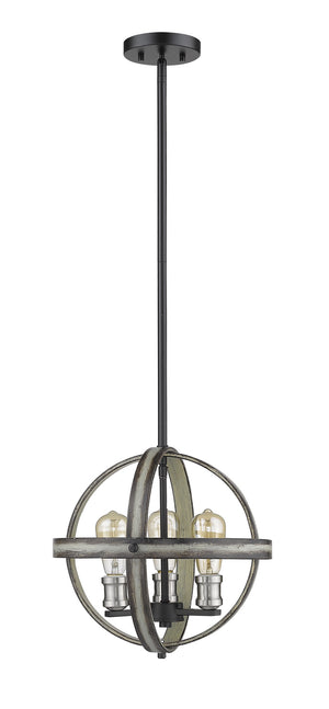 Z-Lite - 472B14-ABB - Three Light Pendant - Kirkland - Ashen Barnboard