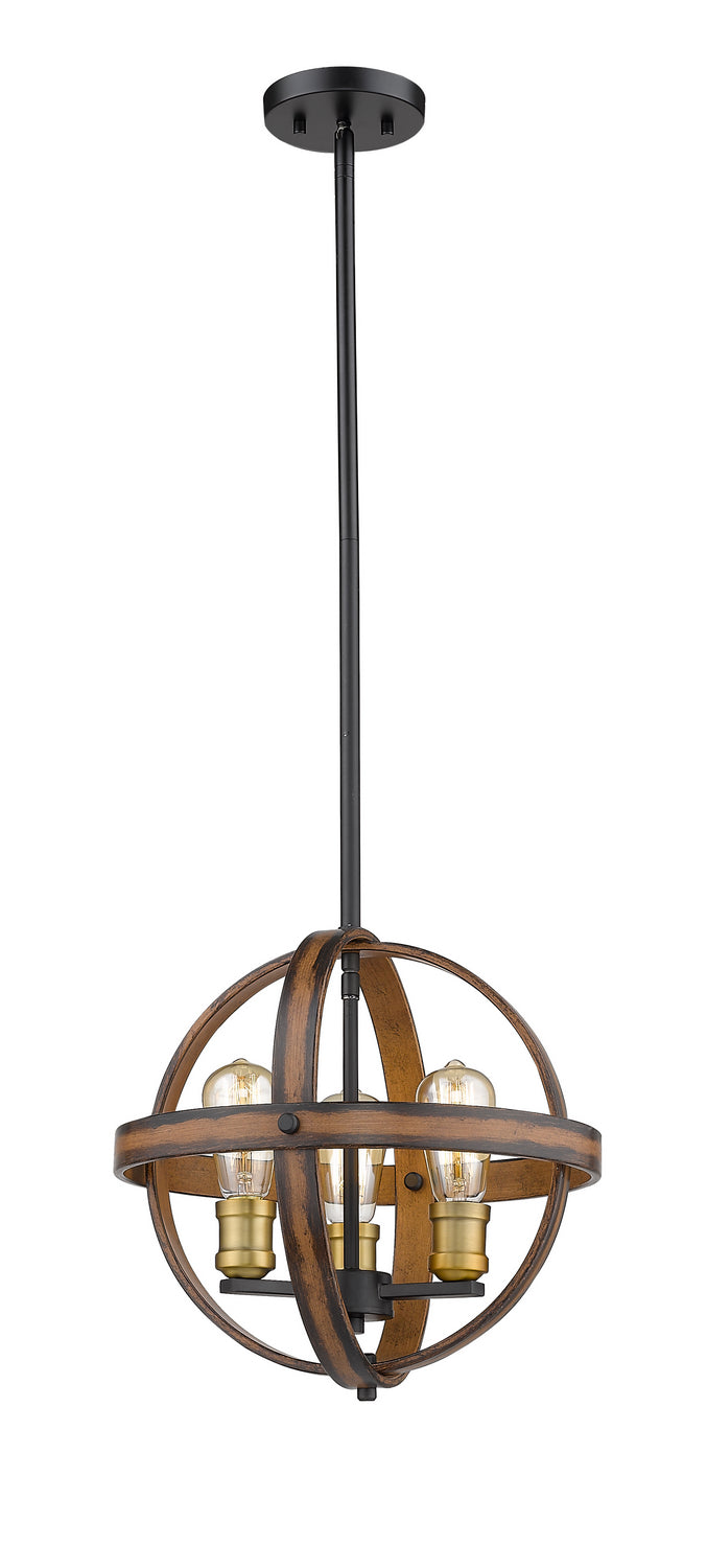 Z-Lite - 472B14-RM - Three Light Pendant - Kirkland - Rustic Mahogany