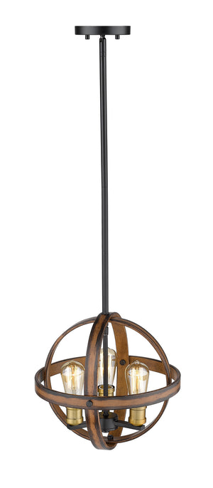 Z-Lite - 472B14-RM - Three Light Pendant - Kirkland - Rustic Mahogany