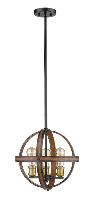 Z-Lite - 472B14-RM - Three Light Pendant - Kirkland - Rustic Mahogany