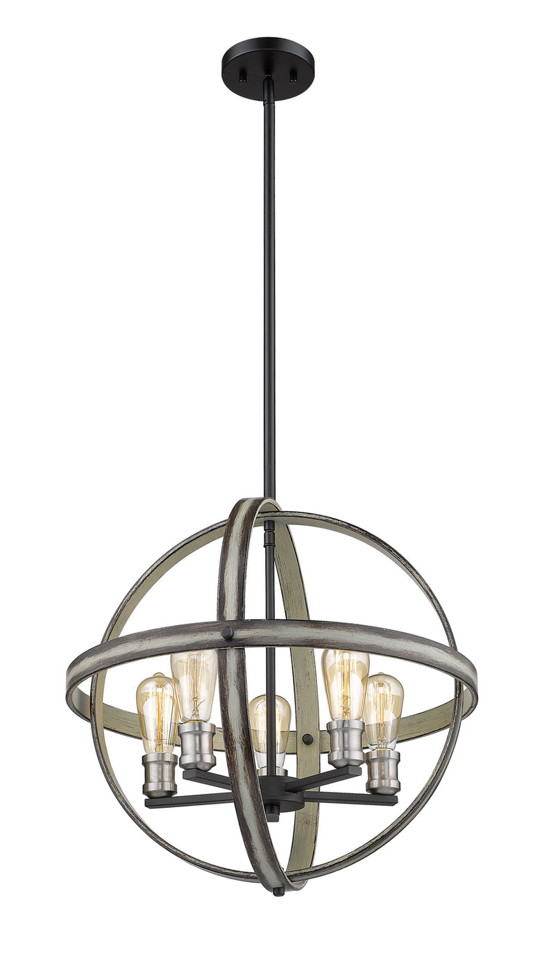 Z-Lite - 472B20-ABB - Five Light Chandelier - Kirkland - Ashen Barnboard