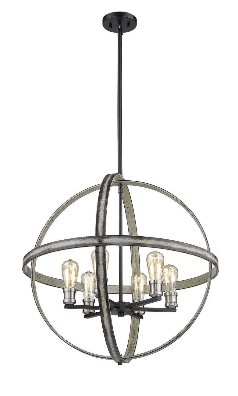 Z-Lite - 472B26-ABB - Six Light Chandelier - Kirkland - Ashen Barnboard