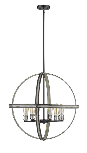 Z-Lite - 472B26-ABB - Six Light Chandelier - Kirkland - Ashen Barnboard