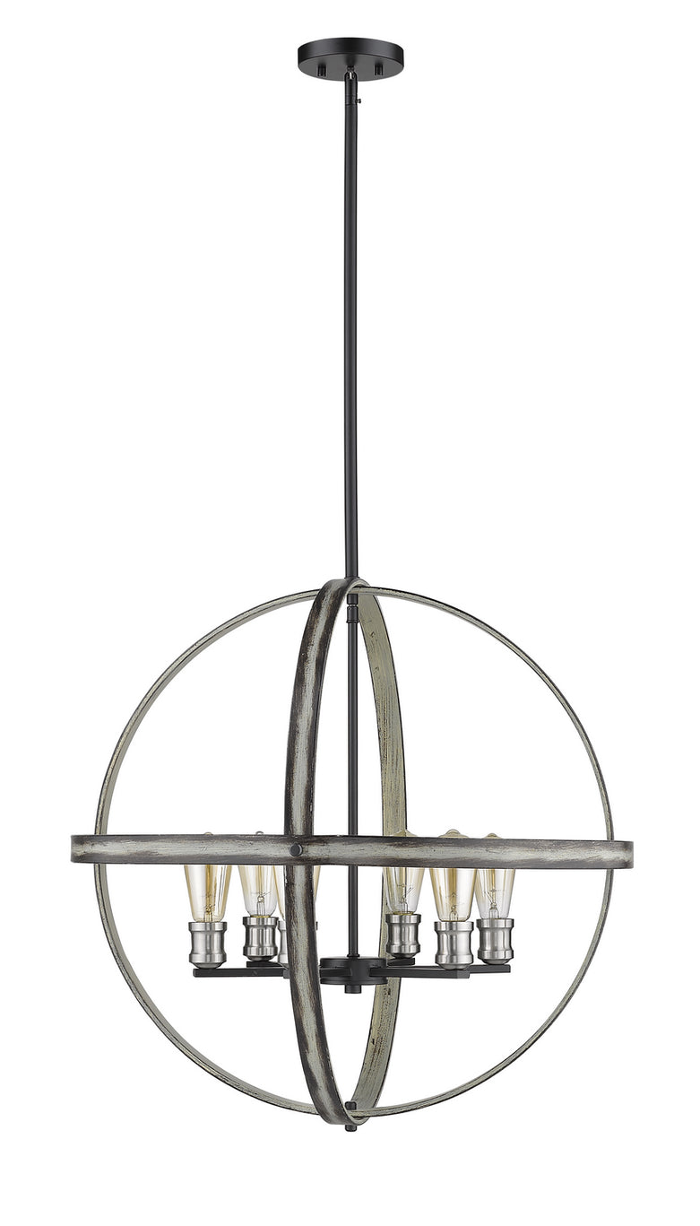 Z-Lite - 472B26-ABB - Six Light Chandelier - Kirkland - Ashen Barnboard