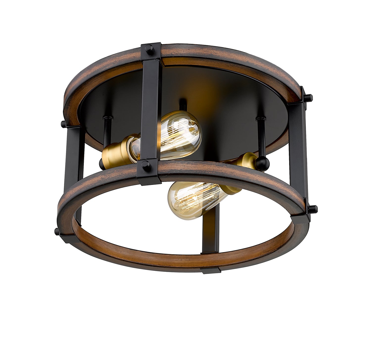 Z-Lite - 472F2R-RM - Two Light Flush Mount - Kirkland - Rustic Mahogany