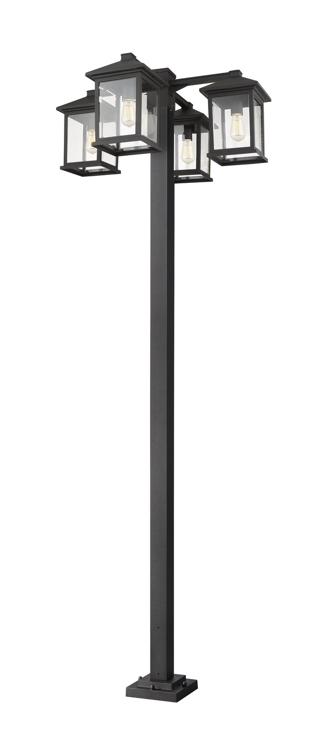 Z-Lite - 531-4-536P-BK - Four Light Outdoor Post Mounted Fixture - Portland - Black
